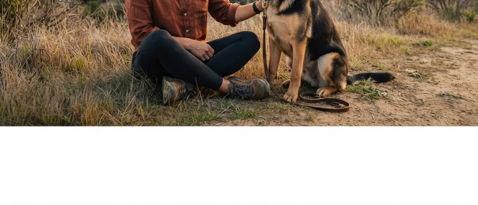 A trainer working with a dog outdoors in Orange County